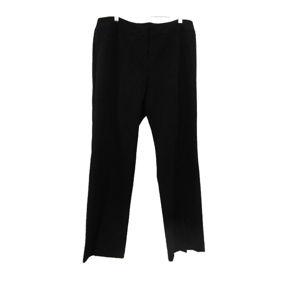 OSCAR DE LA RENTA Dress Pants Women Petite 14 Black Straight Leg Classic Slacks